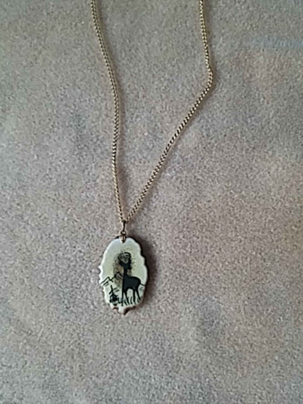 Deer Antler Pendant With Gold